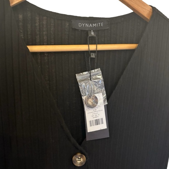 NWT Dynamite dress. Size Medium. Black ribbed fabric. - Picture 6 of 11